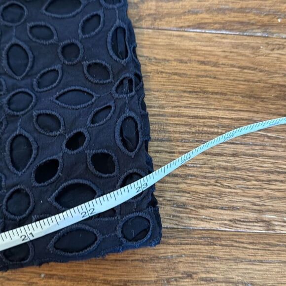 J.Crew navy eyelet wide leg tie waist pant size 8 - Picture 5 of 10